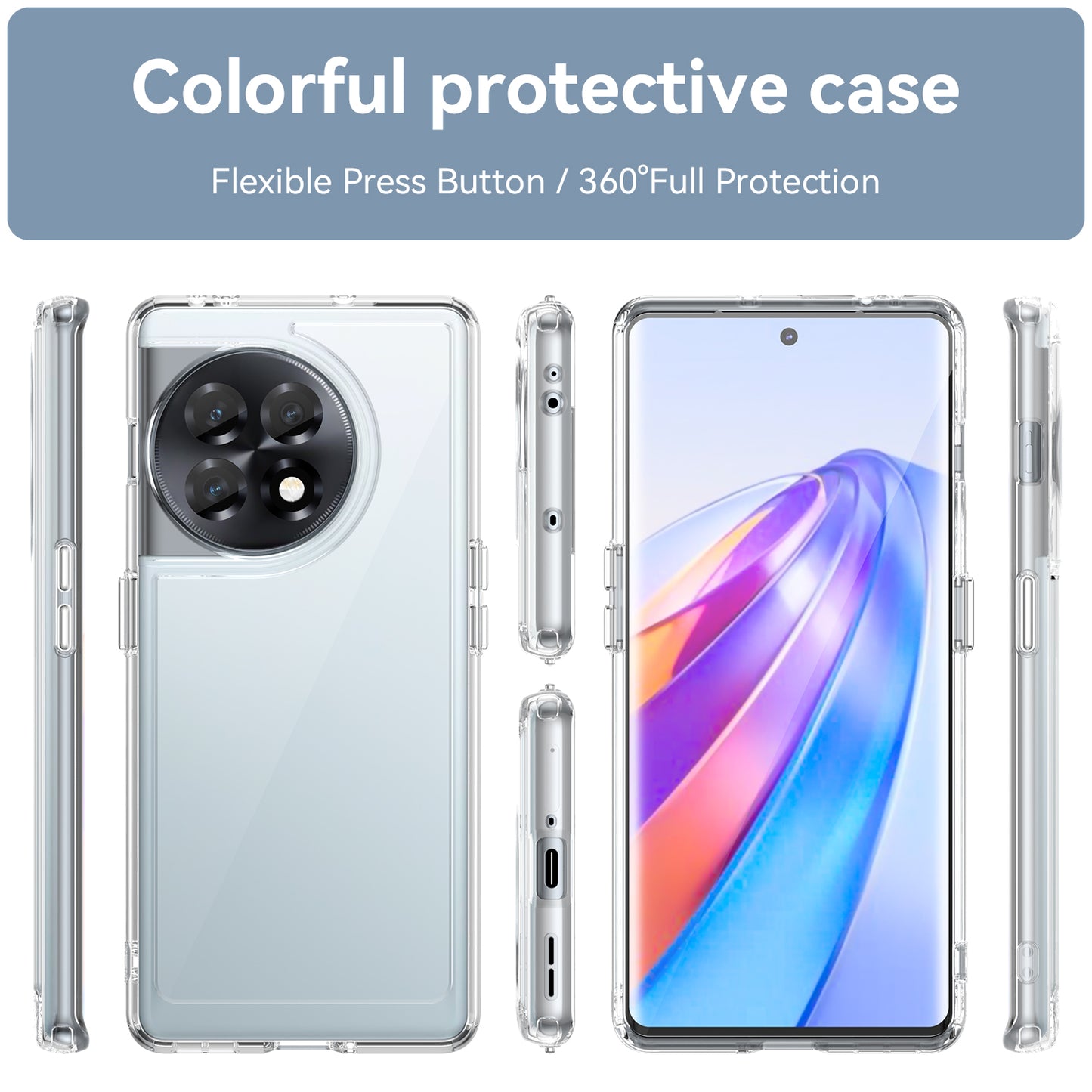 Clear Phone Shell for OnePlus Ace 2 5G / 11R 5G Drop-proof TPU+Acrylic Phone Case Protective Cover