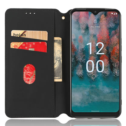 For Nokia C12 4G / C12 Pro / C12 Plus PU Leather Phone Case Rhombus Imprinted Wallet Stand Flip Cover