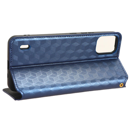 For Nokia C12 4G / C12 Pro / C12 Plus PU Leather Phone Case Rhombus Imprinted Wallet Stand Flip Cover