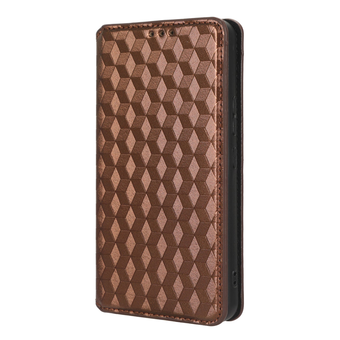 For Nokia C12 4G / C12 Pro / C12 Plus PU Leather Phone Case Rhombus Imprinted Wallet Stand Flip Cover