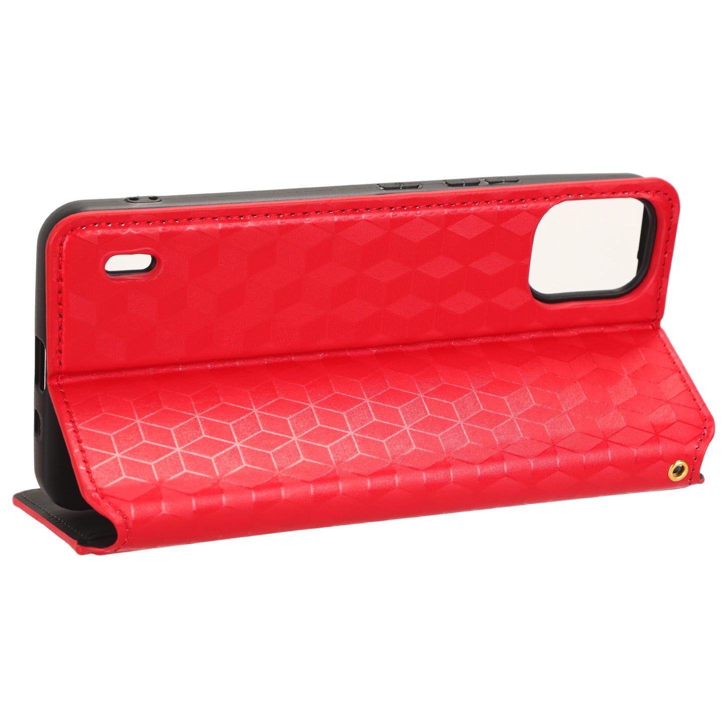 For Nokia C12 4G / C12 Pro / C12 Plus PU Leather Phone Case Rhombus Imprinted Wallet Stand Flip Cover