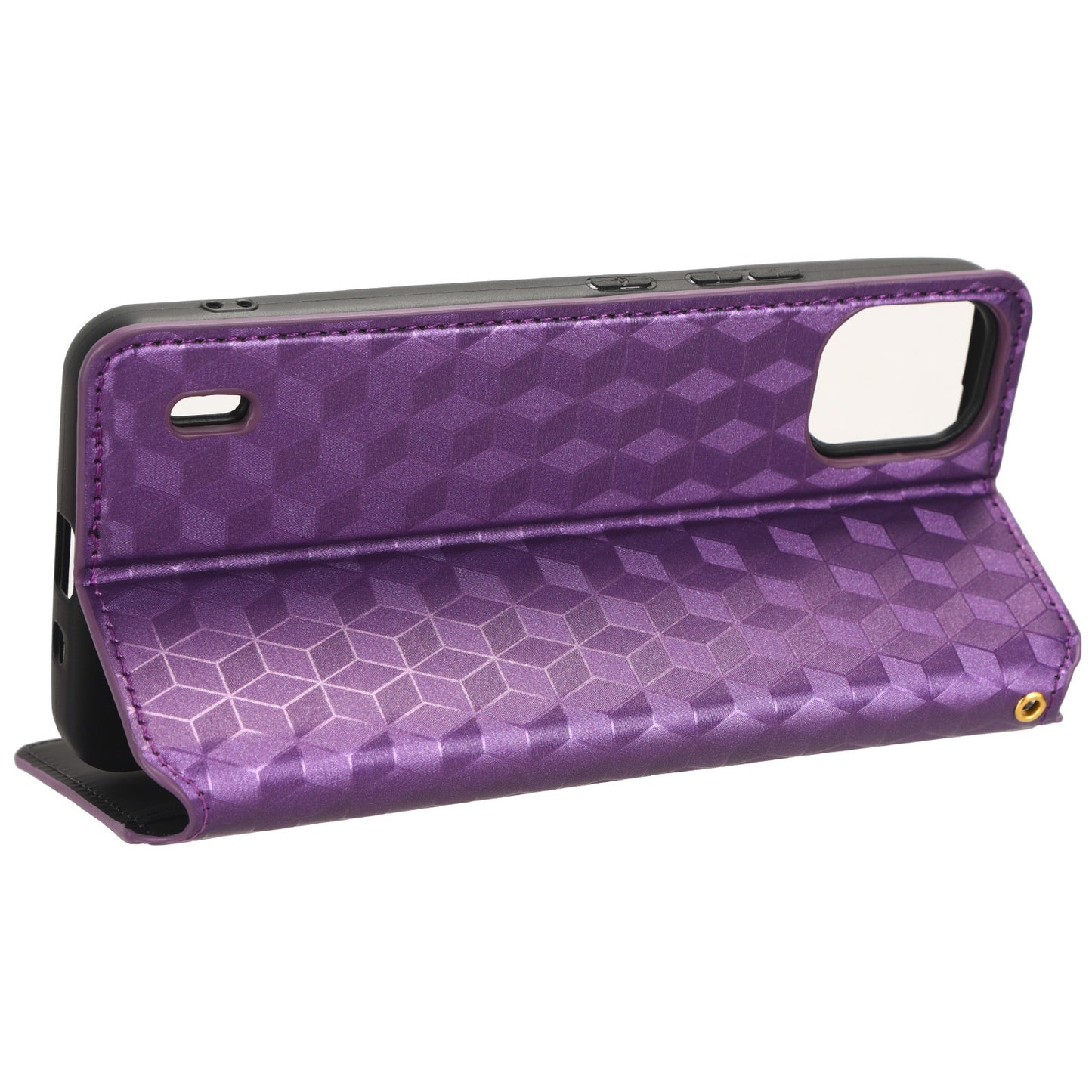 For Nokia C12 4G / C12 Pro / C12 Plus PU Leather Phone Case Rhombus Imprinted Wallet Stand Flip Cover