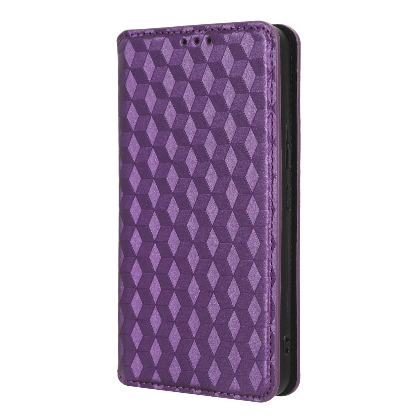 For Nokia C12 4G / C12 Pro / C12 Plus PU Leather Phone Case Rhombus Imprinted Wallet Stand Flip Cover