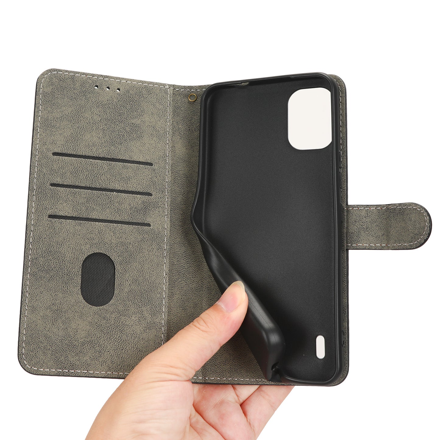 PU Leather Case for Nokia C12 4G / C12 Pro / C12 Plus RFID Blocking Wallet Stand Phone Protective Cover with Strap