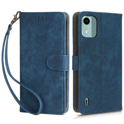 PU Leather Case for Nokia C12 4G / C12 Pro / C12 Plus RFID Blocking Wallet Stand Phone Protective Cover with Strap