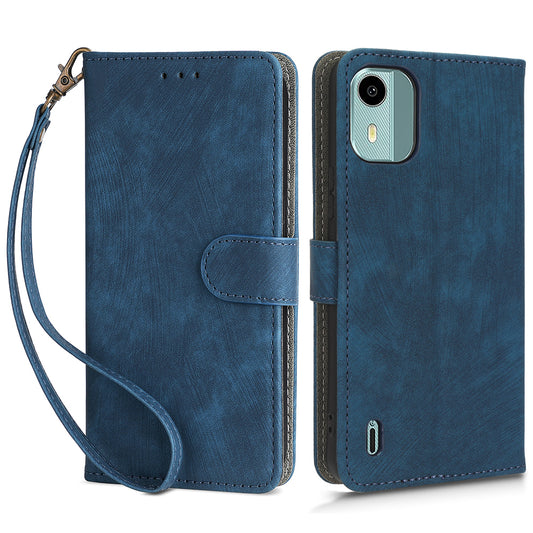 PU Leather Case for Nokia C12 4G / C12 Pro / C12 Plus RFID Blocking Wallet Stand Phone Protective Cover with Strap