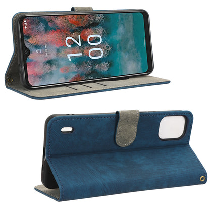 PU Leather Case for Nokia C12 4G / C12 Pro / C12 Plus RFID Blocking Wallet Stand Phone Protective Cover with Strap