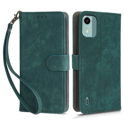 PU Leather Case for Nokia C12 4G / C12 Pro / C12 Plus RFID Blocking Wallet Stand Phone Protective Cover with Strap