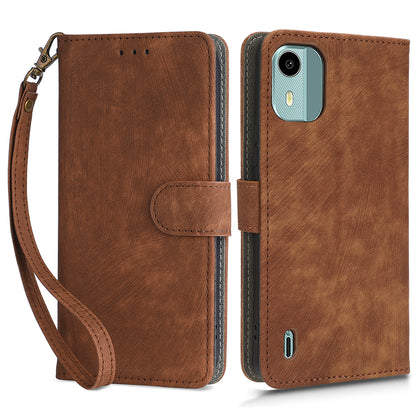 PU Leather Case for Nokia C12 4G / C12 Pro / C12 Plus RFID Blocking Wallet Stand Phone Protective Cover with Strap