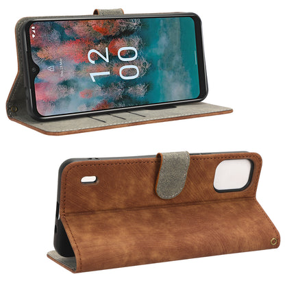 PU Leather Case for Nokia C12 4G / C12 Pro / C12 Plus RFID Blocking Wallet Stand Phone Protective Cover with Strap
