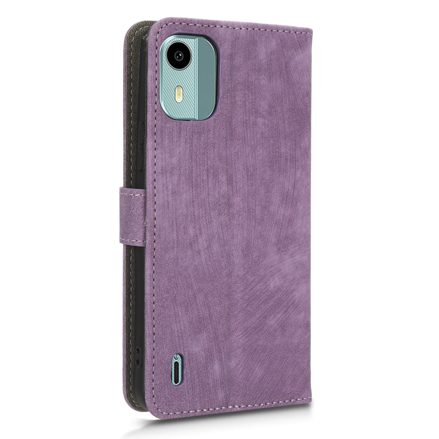 PU Leather Case for Nokia C12 4G / C12 Pro / C12 Plus RFID Blocking Wallet Stand Phone Protective Cover with Strap