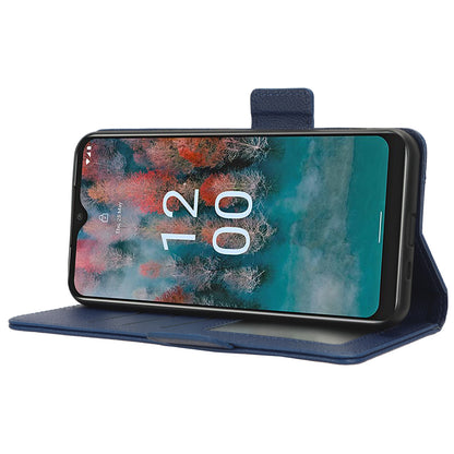 Wallet Case for Nokia C12 4G / C12 Pro / C12 Plus PU Leather Litchi Texture Flip Stand Phone Cover with Strap