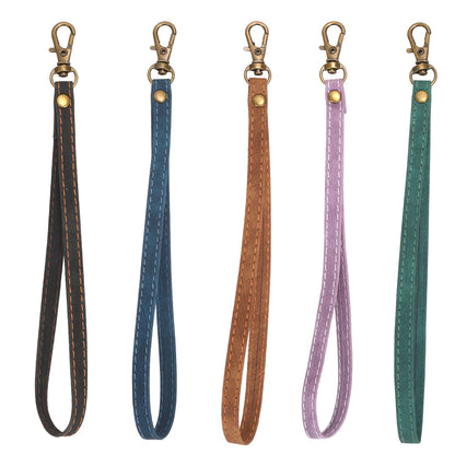 Phone Lanyard Hand Strap for Leather Case, PU Leather+Metal Phone Wrist Strap