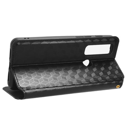 For Motorola Defy 2 5G / Cat S75 5G Rhombus Imprinted PU Leather Phone Case Wallet Stand Flip Cover