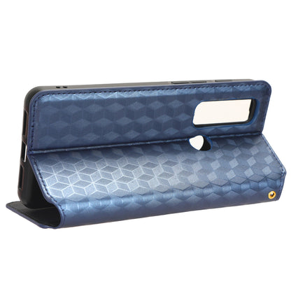 For Motorola Defy 2 5G / Cat S75 5G Rhombus Imprinted PU Leather Phone Case Wallet Stand Flip Cover