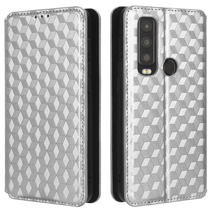 For Motorola Defy 2 5G / Cat S75 5G Rhombus Imprinted PU Leather Phone Case Wallet Stand Flip Cover