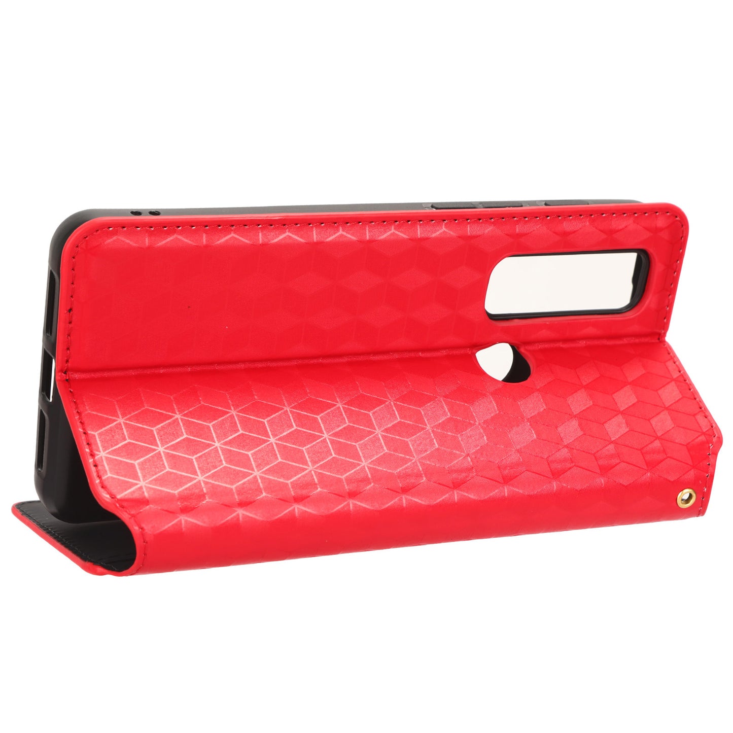 For Motorola Defy 2 5G / Cat S75 5G Rhombus Imprinted PU Leather Phone Case Wallet Stand Flip Cover