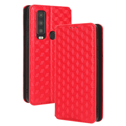 For Motorola Defy 2 5G / Cat S75 5G Rhombus Imprinted PU Leather Phone Case Wallet Stand Flip Cover