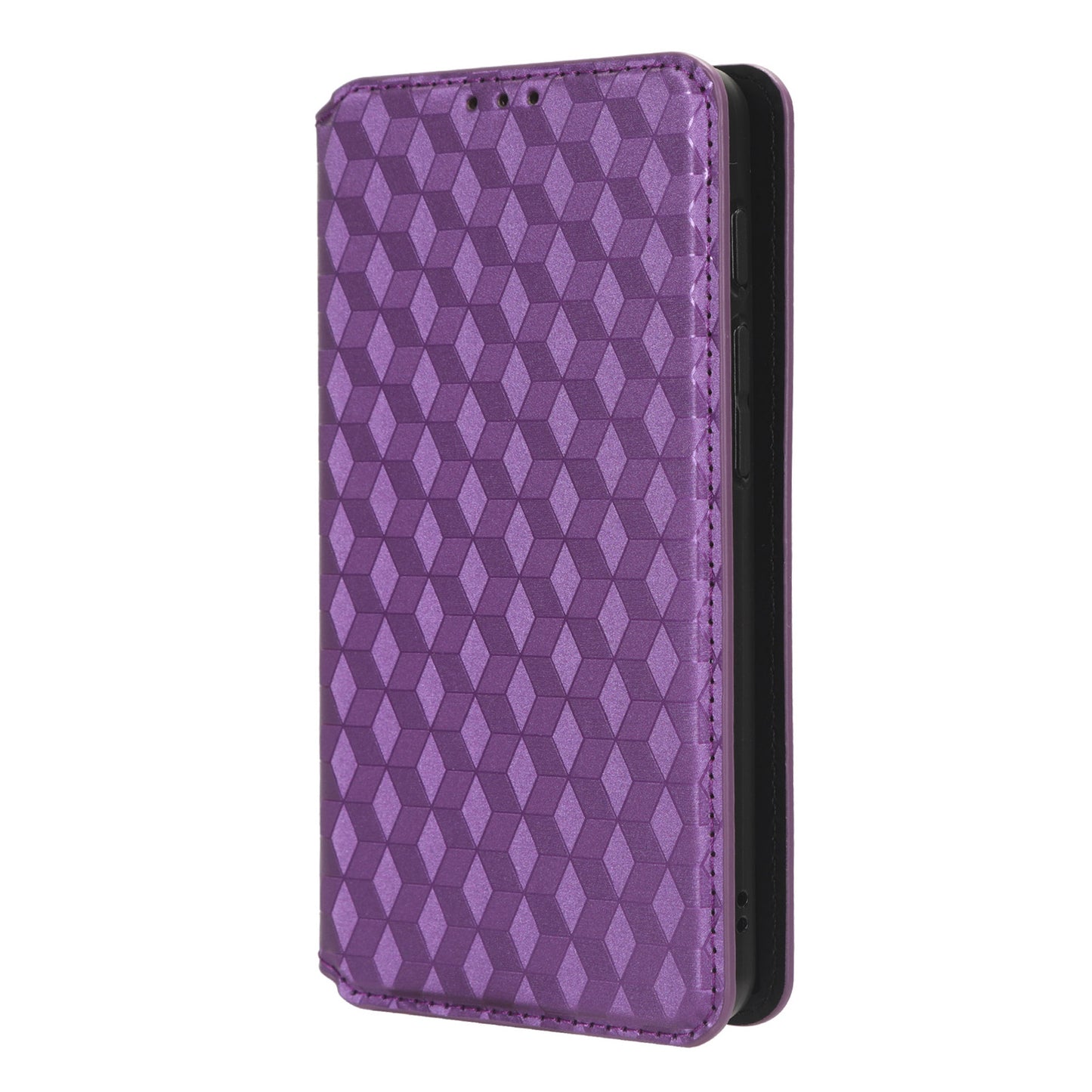 For Motorola Defy 2 5G / Cat S75 5G Rhombus Imprinted PU Leather Phone Case Wallet Stand Flip Cover