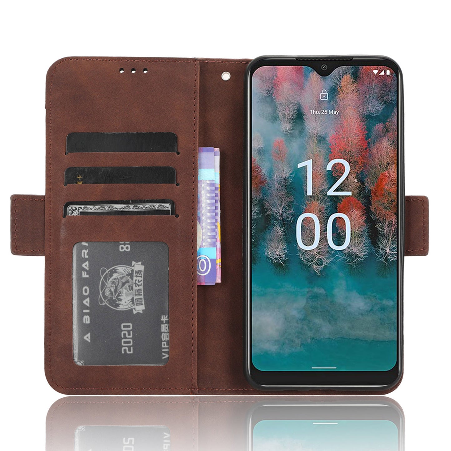 For Nokia C12 4G / C12 Pro / C12 Plus Multiple Card Slots Wallet Phone Cover PU Leather Phone Stand Protective Case