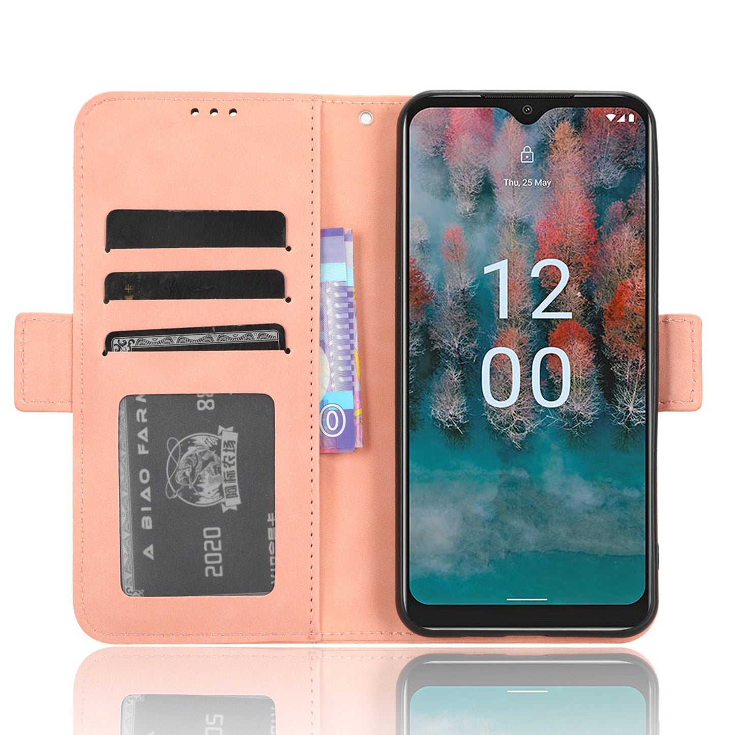 For Nokia C12 4G / C12 Pro / C12 Plus Multiple Card Slots Wallet Phone Cover PU Leather Phone Stand Protective Case