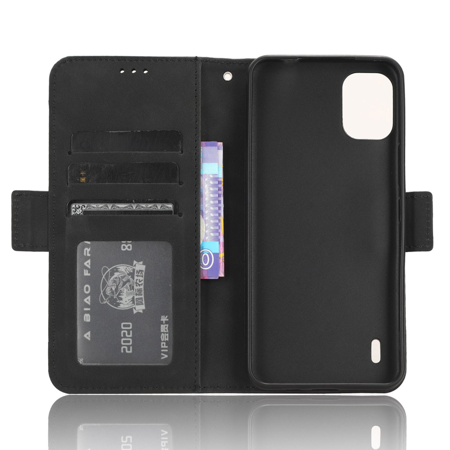 For Nokia C12 4G / C12 Pro / C12 Plus Multiple Card Slots Wallet Phone Cover PU Leather Phone Stand Protective Case