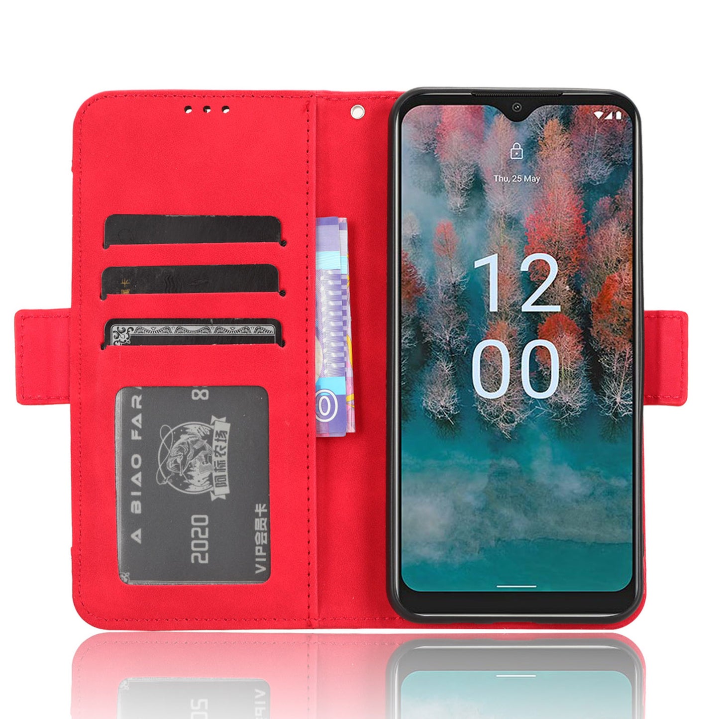 For Nokia C12 4G / C12 Pro / C12 Plus Multiple Card Slots Wallet Phone Cover PU Leather Phone Stand Protective Case