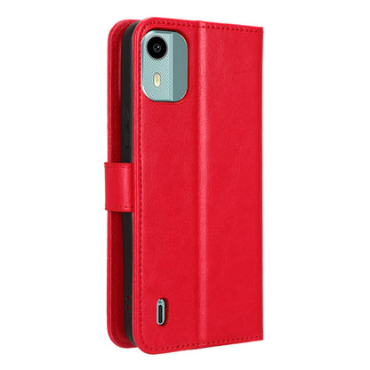 PU Leather Flip Cover for Nokia C12 4G / C12 Pro / C12 Plus Anti-Dorp Crazy Horse Texture Stand Phone Shell Wallet Case