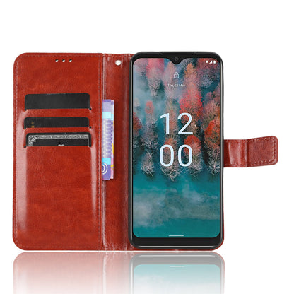 PU Leather Flip Cover for Nokia C12 4G / C12 Pro / C12 Plus Anti-Dorp Crazy Horse Texture Stand Phone Shell Wallet Case