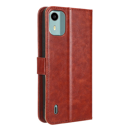 PU Leather Flip Cover for Nokia C12 4G / C12 Pro / C12 Plus Anti-Dorp Crazy Horse Texture Stand Phone Shell Wallet Case
