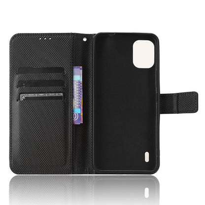 For Nokia C12 4G / C12 Pro / C12 Plus PU Leather+TPU Cell Phone Cover Diamond Texture Stand Wallet Flip Case