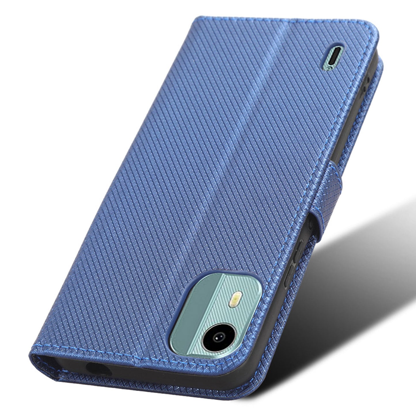 For Nokia C12 4G / C12 Pro / C12 Plus PU Leather+TPU Cell Phone Cover Diamond Texture Stand Wallet Flip Case