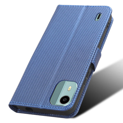 For Nokia C12 4G / C12 Pro / C12 Plus PU Leather+TPU Cell Phone Cover Diamond Texture Stand Wallet Flip Case