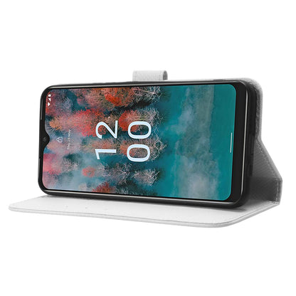 For Nokia C12 4G / C12 Pro / C12 Plus PU Leather+TPU Cell Phone Cover Diamond Texture Stand Wallet Flip Case