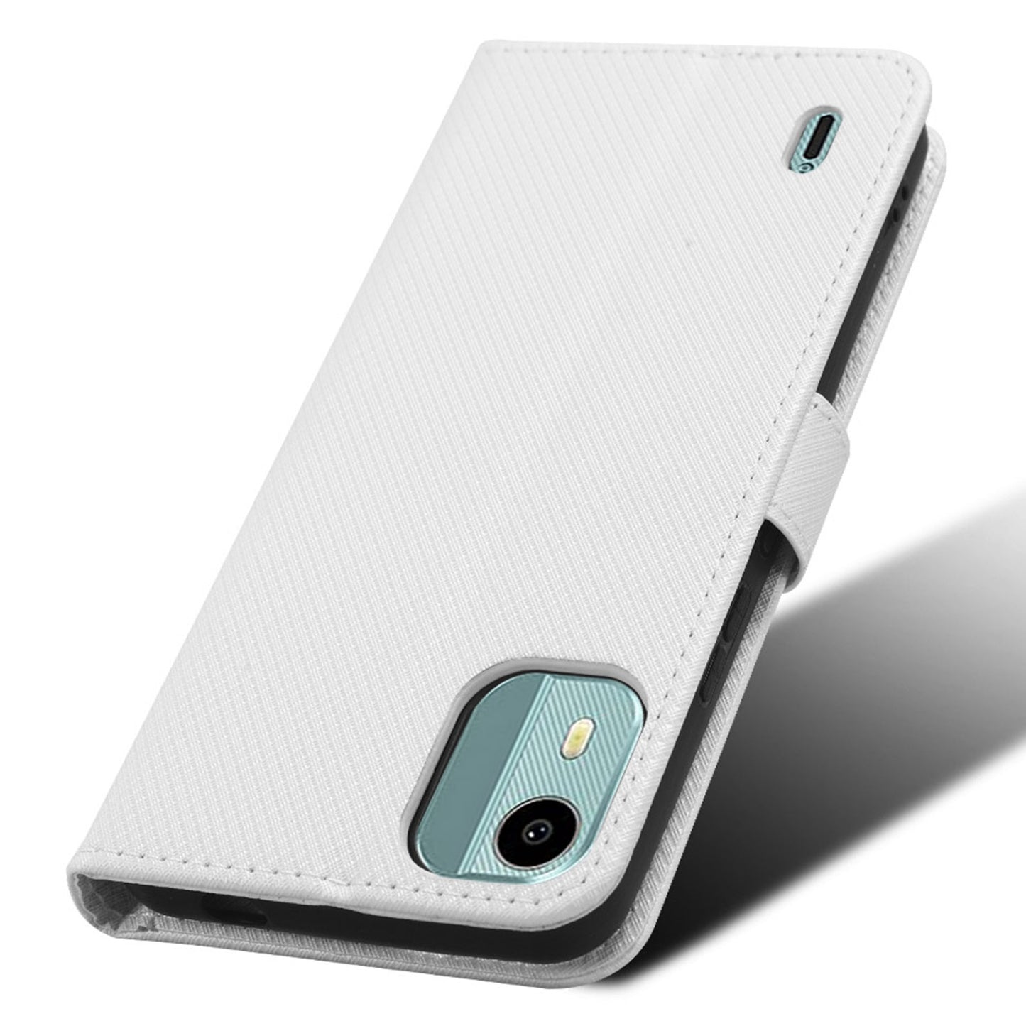 For Nokia C12 4G / C12 Pro / C12 Plus PU Leather+TPU Cell Phone Cover Diamond Texture Stand Wallet Flip Case