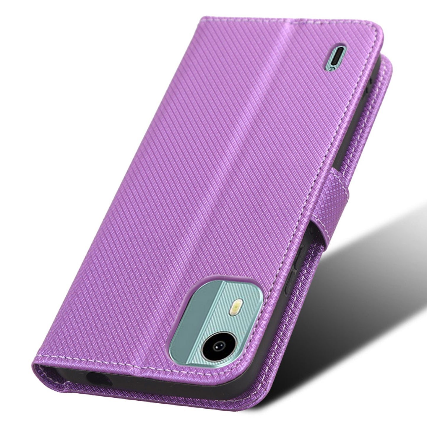 For Nokia C12 4G / C12 Pro / C12 Plus PU Leather+TPU Cell Phone Cover Diamond Texture Stand Wallet Flip Case