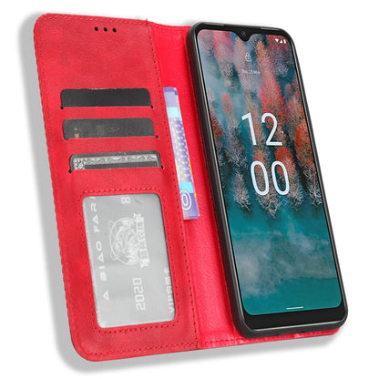 For Nokia C12 4G / C12 Pro / C12 Plus Retro PU Leather Cover Stand Wallet Shockproof Flip Folio Phone Case