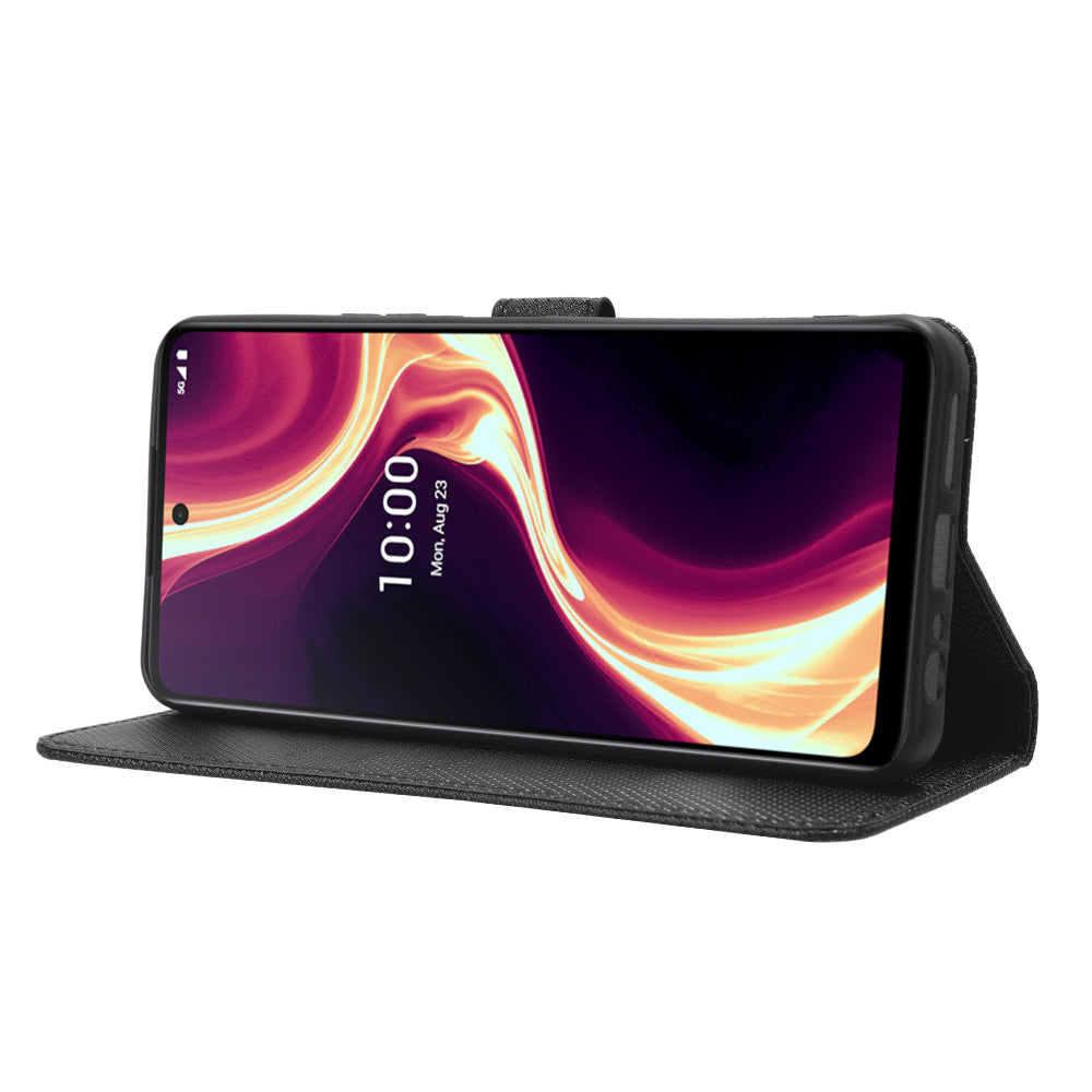 For Boost Mobile Celero 5G+ Diamond Texture PU Leather+TPU Cell Phone Cover Flip Stand Wallet Case