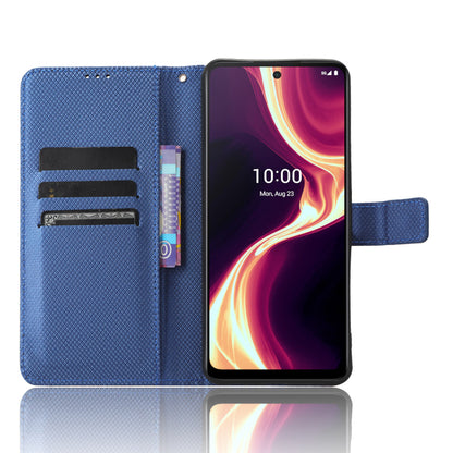 For Boost Mobile Celero 5G+ Diamond Texture PU Leather+TPU Cell Phone Cover Flip Stand Wallet Case
