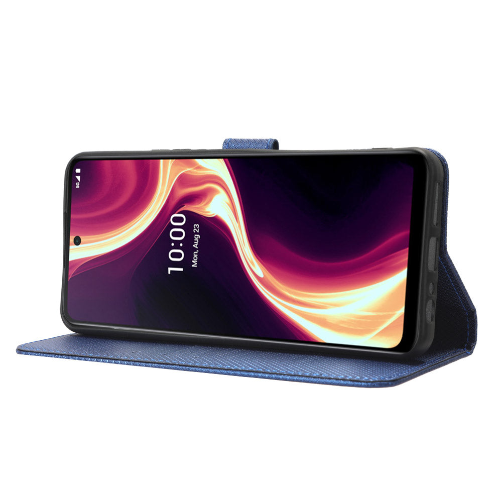 For Boost Mobile Celero 5G+ Diamond Texture PU Leather+TPU Cell Phone Cover Flip Stand Wallet Case