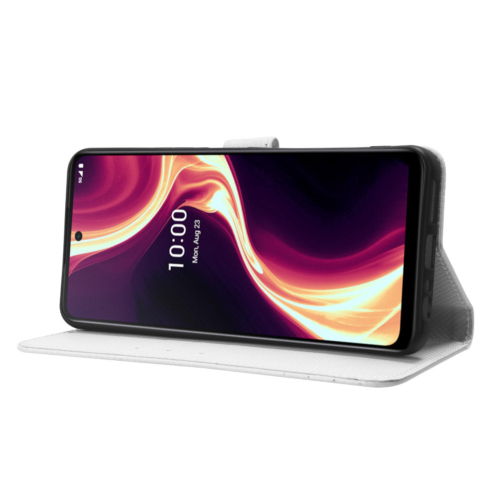 For Boost Mobile Celero 5G+ Diamond Texture PU Leather+TPU Cell Phone Cover Flip Stand Wallet Case