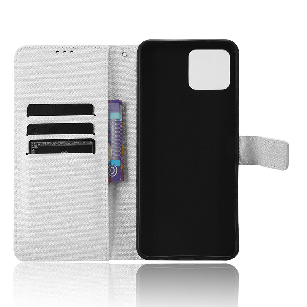 For Boost Mobile Celero 5G+ Diamond Texture PU Leather+TPU Cell Phone Cover Flip Stand Wallet Case