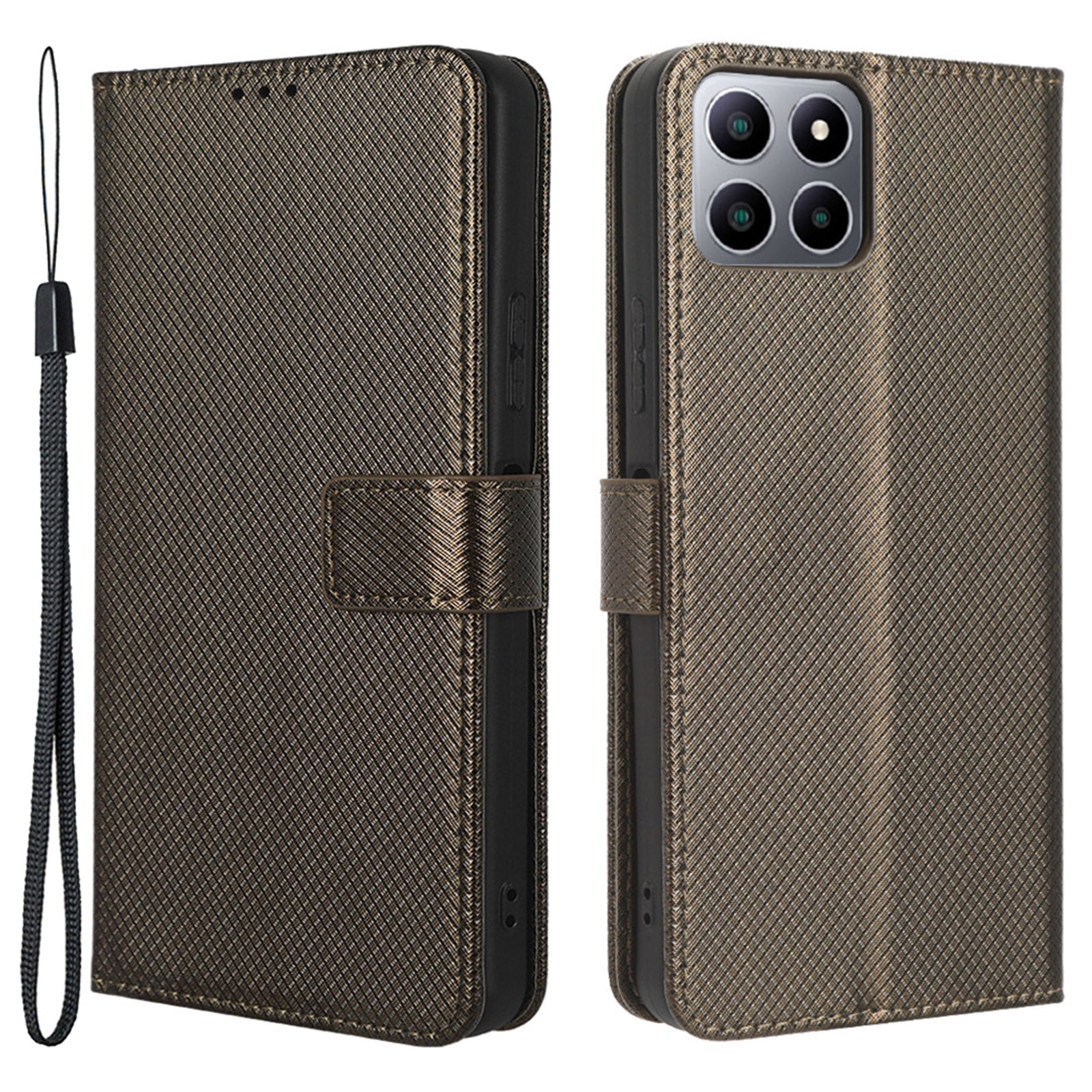 For Boost Mobile Celero 5G+ Diamond Texture PU Leather+TPU Cell Phone Cover Flip Stand Wallet Case