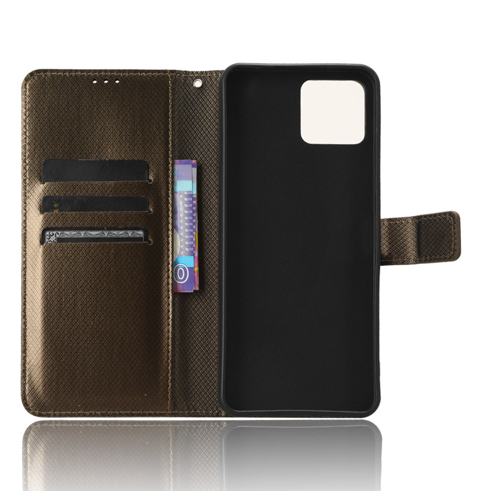 For Boost Mobile Celero 5G+ Diamond Texture PU Leather+TPU Cell Phone Cover Flip Stand Wallet Case