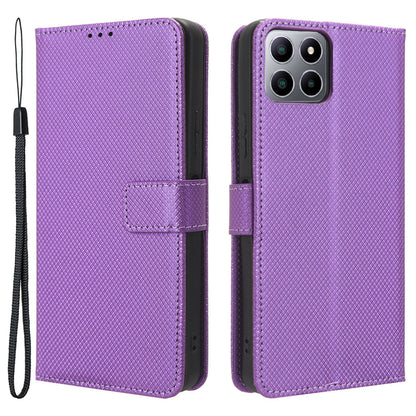 For Boost Mobile Celero 5G+ Diamond Texture PU Leather+TPU Cell Phone Cover Flip Stand Wallet Case