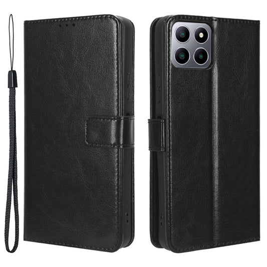 PU Leather Flip Cover for Boost Mobile Celero 5G+ Wallet Case Crazy Horse Texture Stand Anti-fall Phone Shell