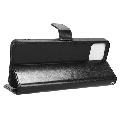 PU Leather Flip Cover for Boost Mobile Celero 5G+ Wallet Case Crazy Horse Texture Stand Anti-fall Phone Shell