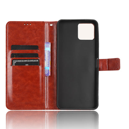 PU Leather Flip Cover for Boost Mobile Celero 5G+ Wallet Case Crazy Horse Texture Stand Anti-fall Phone Shell