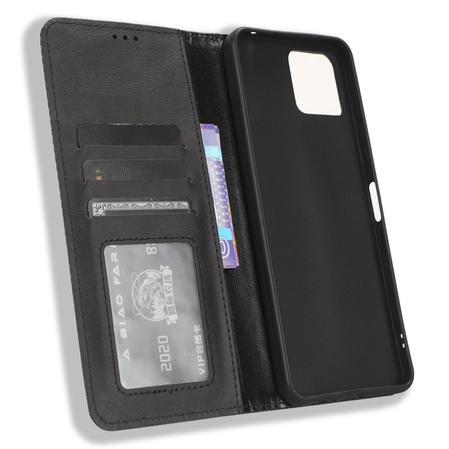 Flip Folio Phone Case for Boost Mobile Celero 5G+ Retro PU Leather Cover Stand Wallet Shell