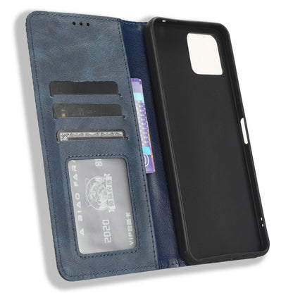Flip Folio Phone Case for Boost Mobile Celero 5G+ Retro PU Leather Cover Stand Wallet Shell